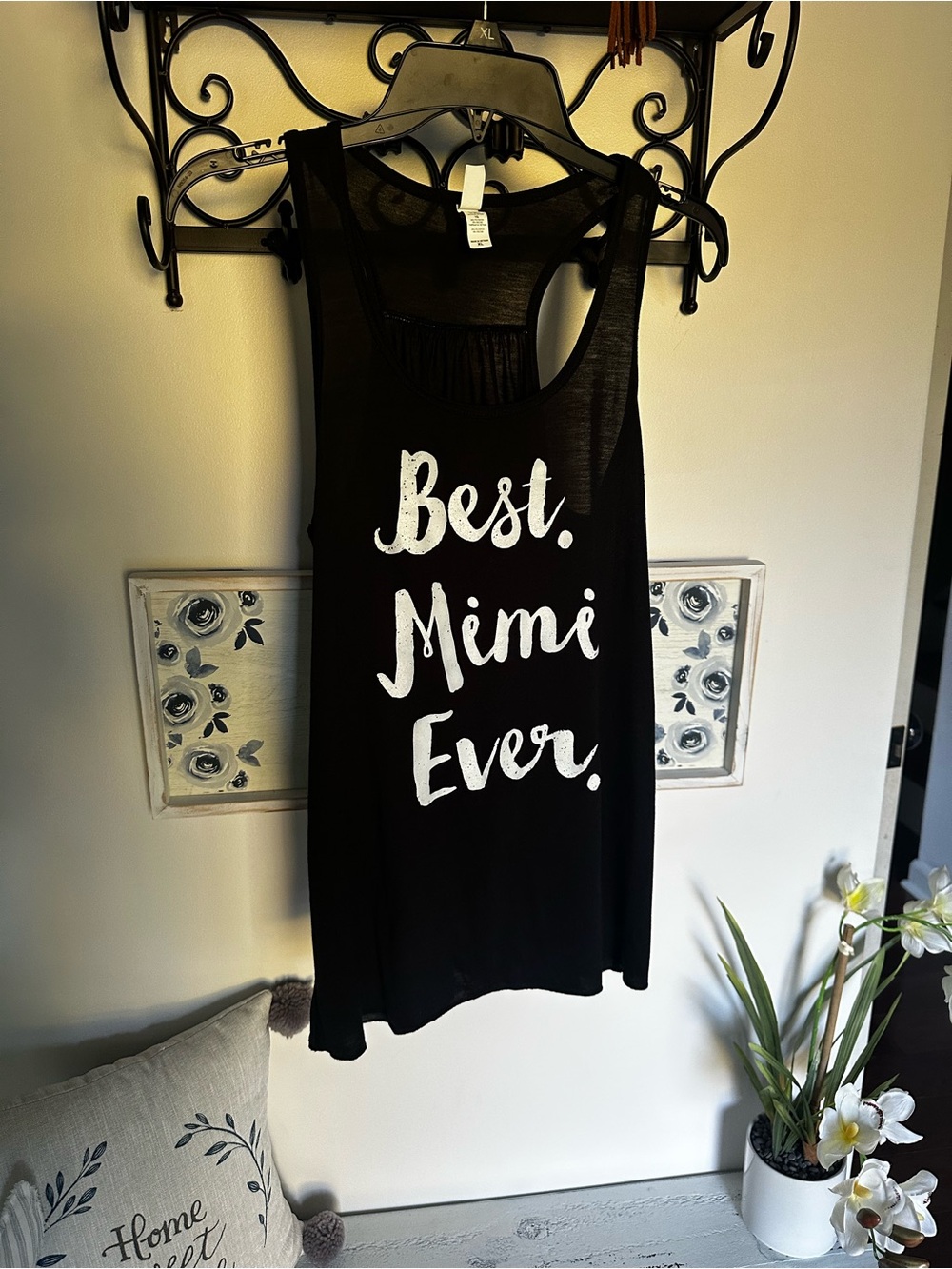 Bella Canvas Black Tank with White "Best Mimi Ever" Graphic